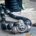 Narasimha Kavach with Black Original Tulsi Beads & Onyx Kanthi Necklace