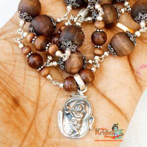 Shri Krishna Silver Pendant in beautifully designed Necklace Mala