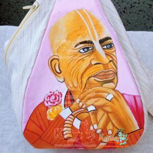 Srila Prabhupada Hand-Painted Beads Japa Bag - Premium / Large Bag