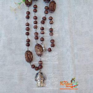 Sterling Silver Hanuman Ji With Tulsi Mala