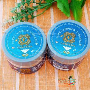 Camveda Camphor- 100 GM Round Tablets Jar, 100% Pure Camphor (2 Plastic Jar in one Pack)