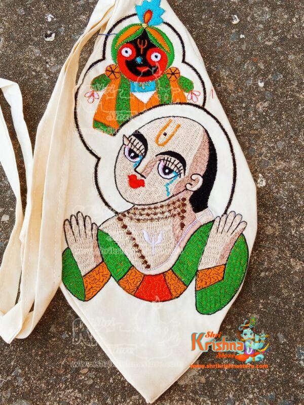 Shri Jagannath ji Cream Color Embroidery Gomukhi – Premium