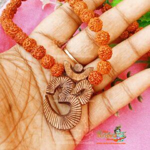 Om Tulsi Pendant with Panchmukhi Rudraksha Mala