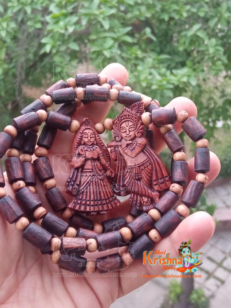 Iskcon Jugal Jodi Radha Krishna Tulsi Pendant Mala