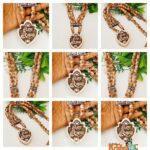 Jai Sita Ram Handmade Pure Tulsi Locket With Original Tulsi Wood Shri Ram Carved Beads Mala
