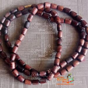 Three Round Cylindrical Bead Tulsi Kanthi Mala from Vrindavan Dham - Classic