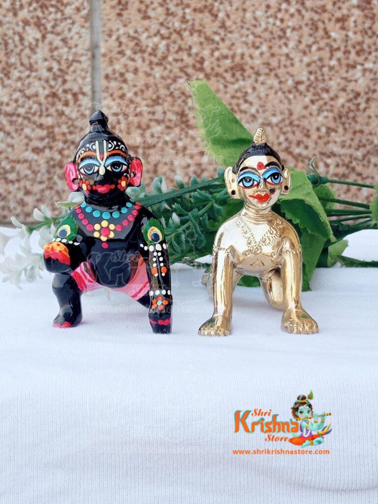 Brass Bal Radha Laddu Gopal Statue