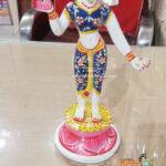Standing Brass Hand Painted Radha Rani Beautiful Design Murti