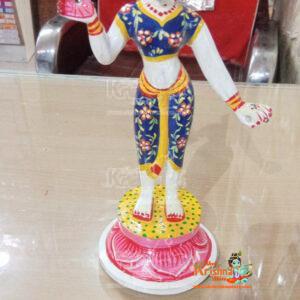 Standing Brass Hand Painted Radha Rani Beautiful Design Murti