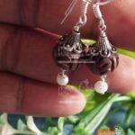 Sterling Silver cap Tulsi Beads Design Earrings
