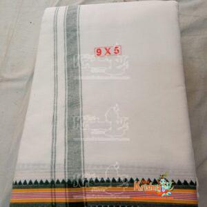 White Ganga Jamuna - Cotton Dhoti