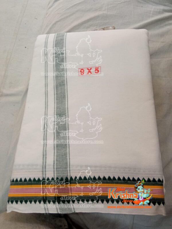 White Ganga Jamuna - Cotton Dhoti