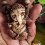 Ganesh ji Tulsi Locket Mala With Om Carved Tulsi Beads