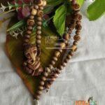 Ganesh ji Tulsi Locket Mala With Om Carved Tulsi Beads