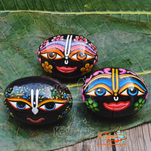Decorated Shaligram, Painted Krishna Shaligram, Salagrama, Shaligram Shila, Krishna Idol-Gandaki River Nepal
