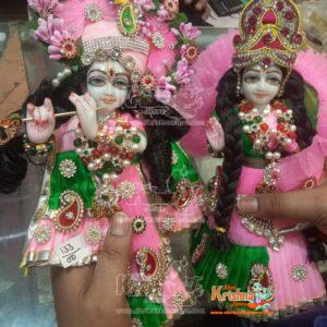 Radha Krishna Jugal Jodi White Marble with Shringar