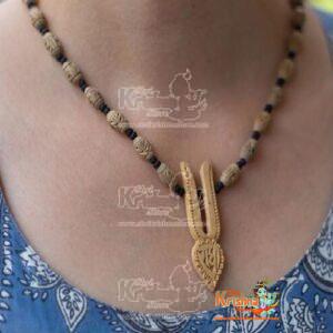 Tilak Shree Radhe Tulsi Necklace with Radha carved tulsi beads