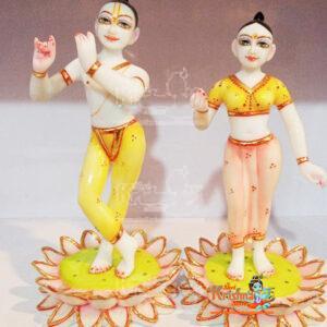 Marble Iskcon Radha Krishna Statue