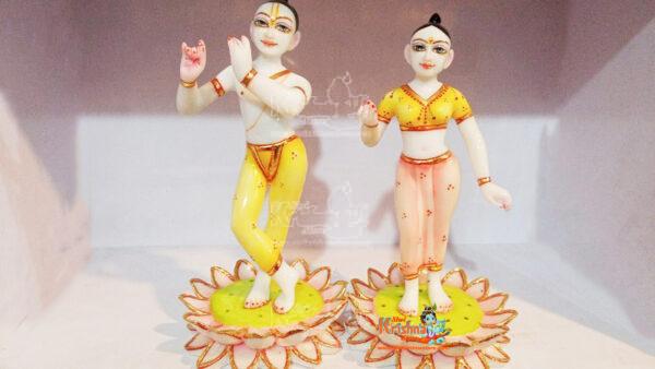 Marble Iskcon Radha Krishna Statue