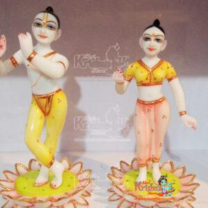 Marble Iskcon Radha Krishna Statue