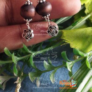 Sterling Silver Tulsi Beads Design Earrings