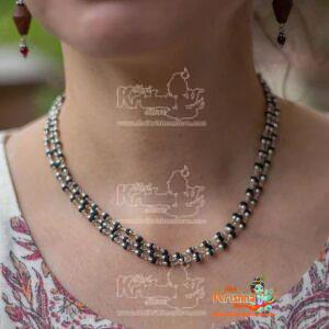 Black Tulasi Silver 3 Round Kanthi Mala
