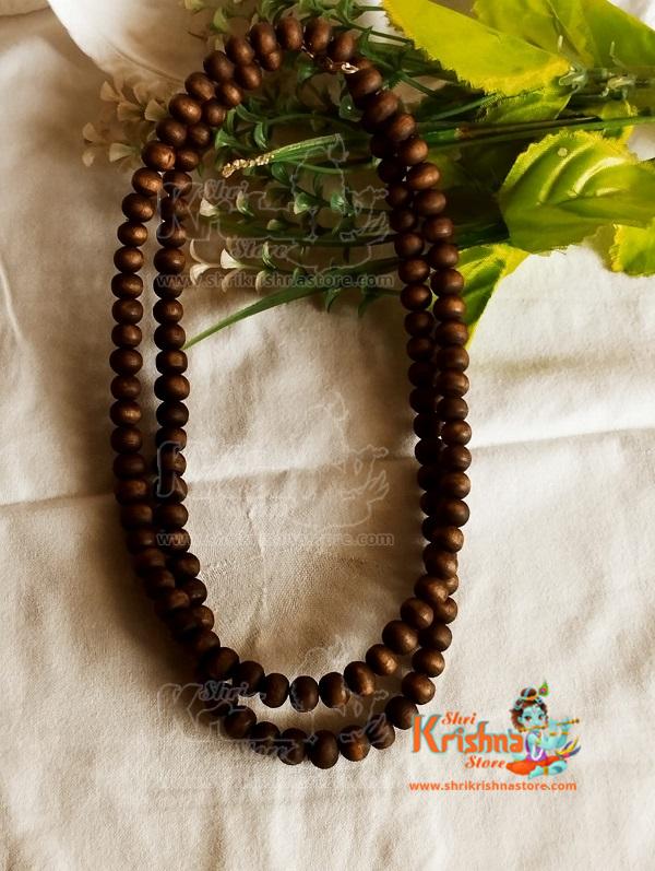 Natural Tulsi Beads Two Round Kanthi Mala