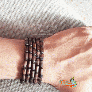 Natural Dark Brown Shyama Tulsi Beads Handmade Bracelet
