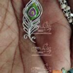 Silver Peacock Feather Locket Mala