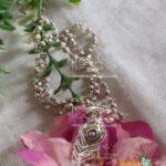 Silver Peacock Feather Locket Mala