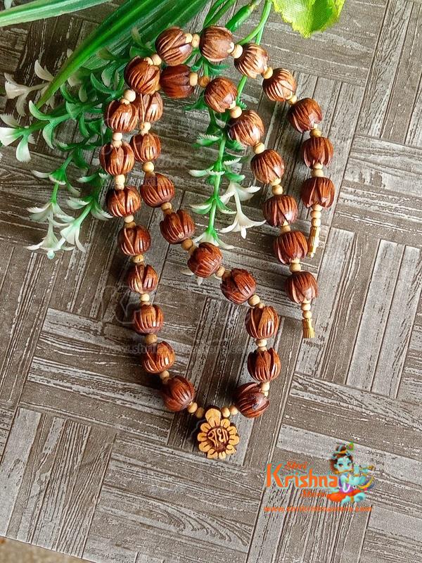 Shri Radha Tulsi Locket with Lotus Beads Mala