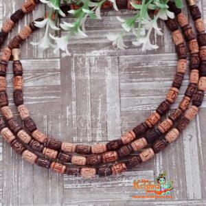 Radha Radha Carved Naam Three Round Kanthi Mala
