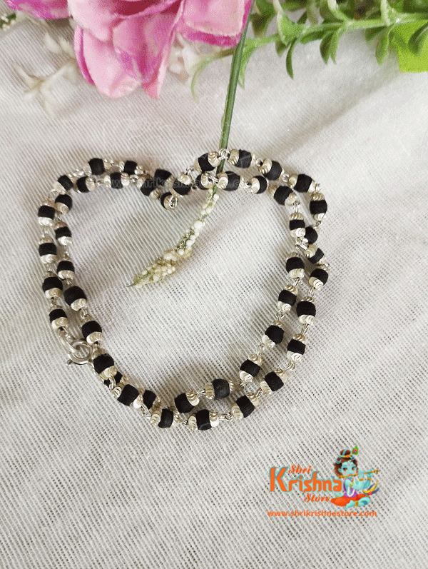 Beautiful Design Silver Black Tulsi Kanthi Mala