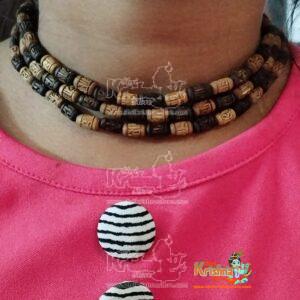 Radha Radha Carved Naam Three Round Kanthi Mala