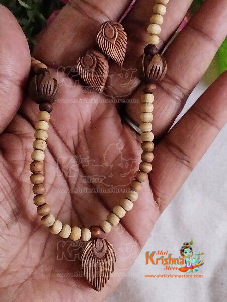 Peacock Feather Designed Tulsi Kanthi with Earring Set