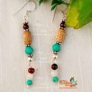 Sterling Silver Cylindrical Shaped Pure Tulsi Earrings