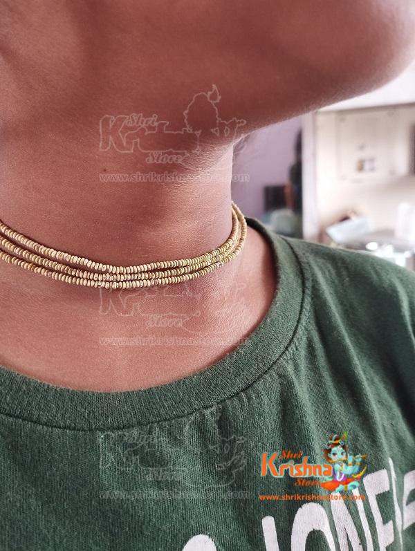 Tiny Tulsi Beads Three Round Kanthi Mala