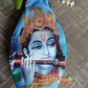 Digital Krishna Printed Bead Bag / Japa Mala Bag / Jholi / Chanting Bag / Gomukhi