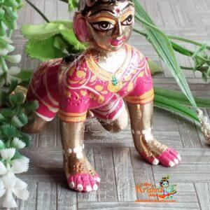 Brass Sitting Bal Radha Rani Kishori Ji Deity / Statue / Murty / Vigraha