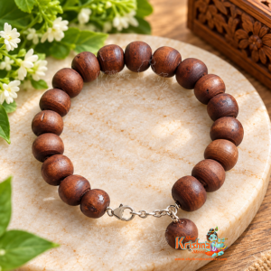 Dark Tulsi Big Beads Bracelet in Silver Wire - Trendy / Eye Catcher