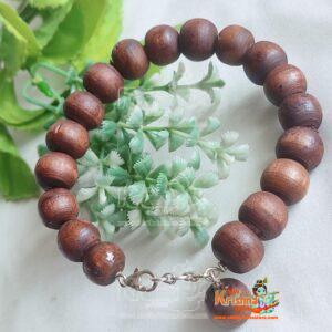 Dark Tulsi Big Beads Bracelet in Silver Wire - Trendy / Eye Catcher