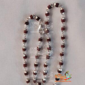 Dark Tulsi Beads Silver Tulsi Necklace - Premium / Classic