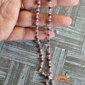Dark Tulsi Beads Silver Tulsi Necklace - Premium / Classic
