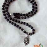 Narsingh Bhagwan Silver Locket With Silver Cap Tulsi Beads Mala
