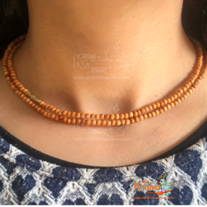Sandalwood Oirignal 2 Line Neck Mala Natural Sandalwood mala necklace, Natural Chandan Mala, Kanthi