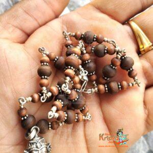 Narsingh Bhagwan Silver Locket With Silver Cap Tulsi Mala