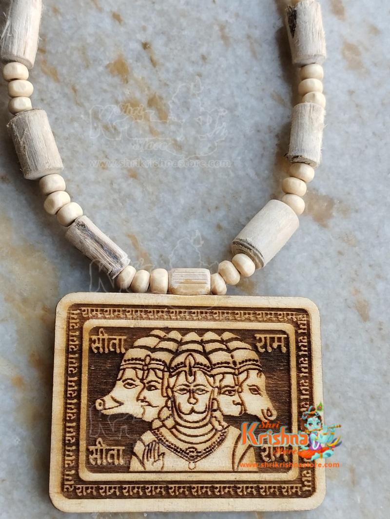 Panchmukhi Hanuman Tulsi Locket Mala