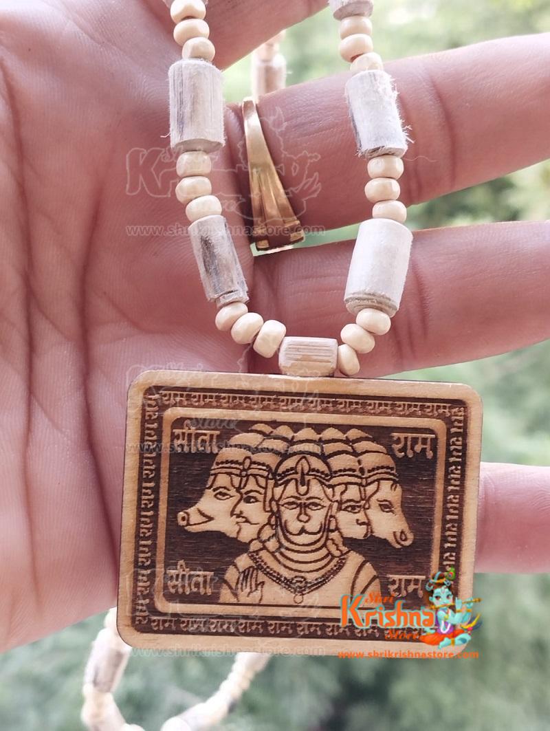 Panchmukhi Hanuman Tulsi Locket Mala