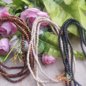 Iskcon Super Fine Shyama Brown Natural Original Tulsi Beads 3 Round Kanthi Mala – Premium