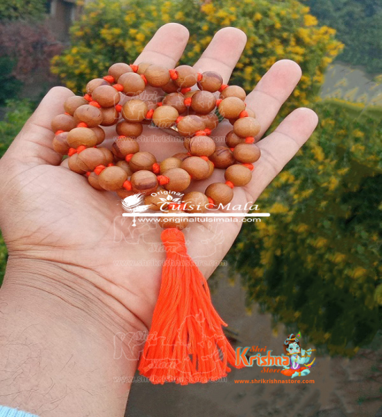 12 MM Pure Chandan Japa Mala 54 + 1 Guru Beads